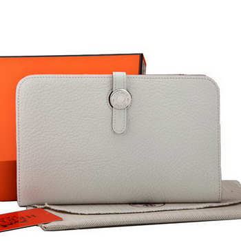 Hermes Dogon Combined Wallet A508 White