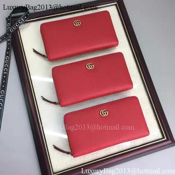 Gucci Leather Zip Around Wallet 456117 Red Gucci Leather Zip Around Wallet 456117 Red
