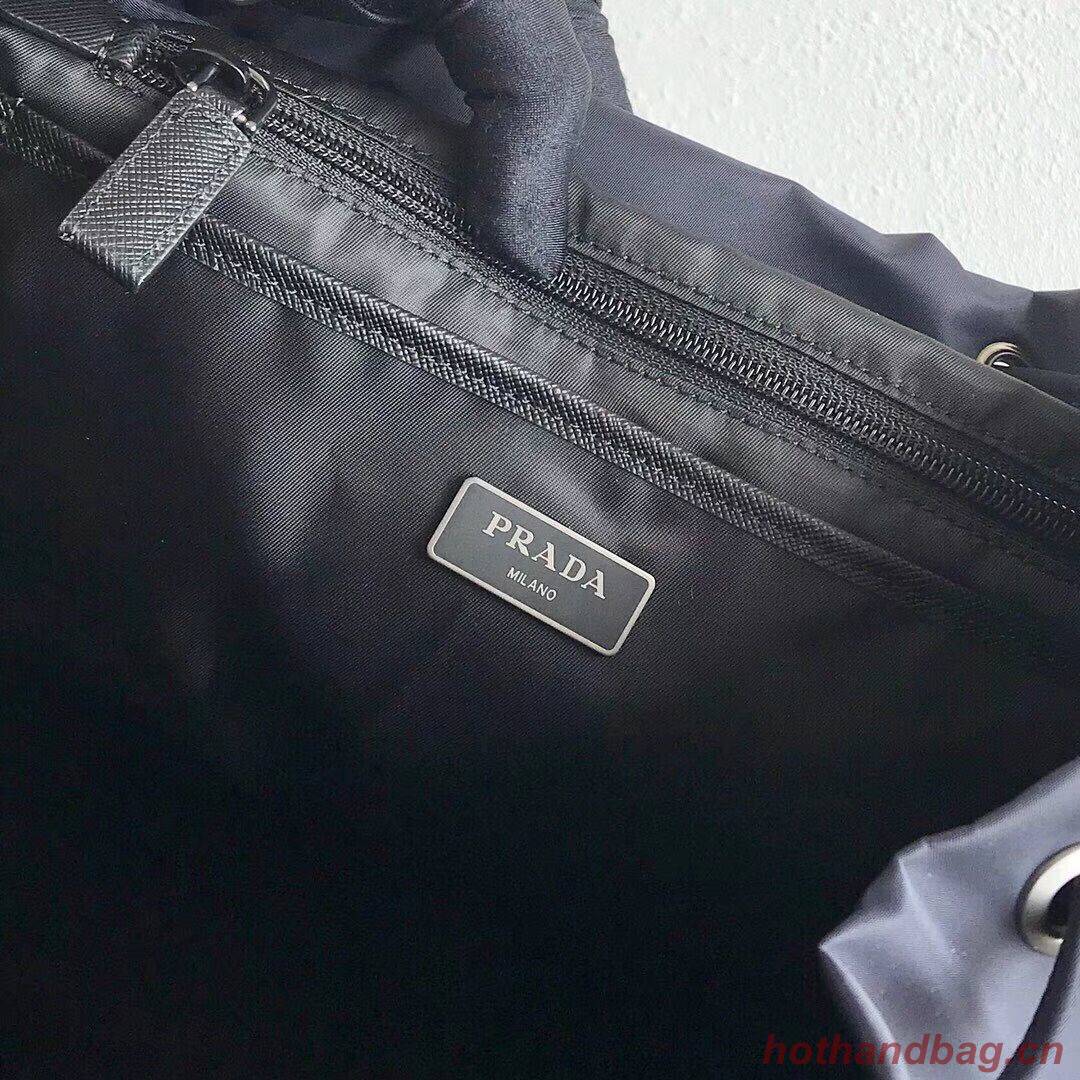 Prada Re-Nylon backpack 1BZ811 black&blue Prada Re-Nylon backpack 1BZ811 black&blue