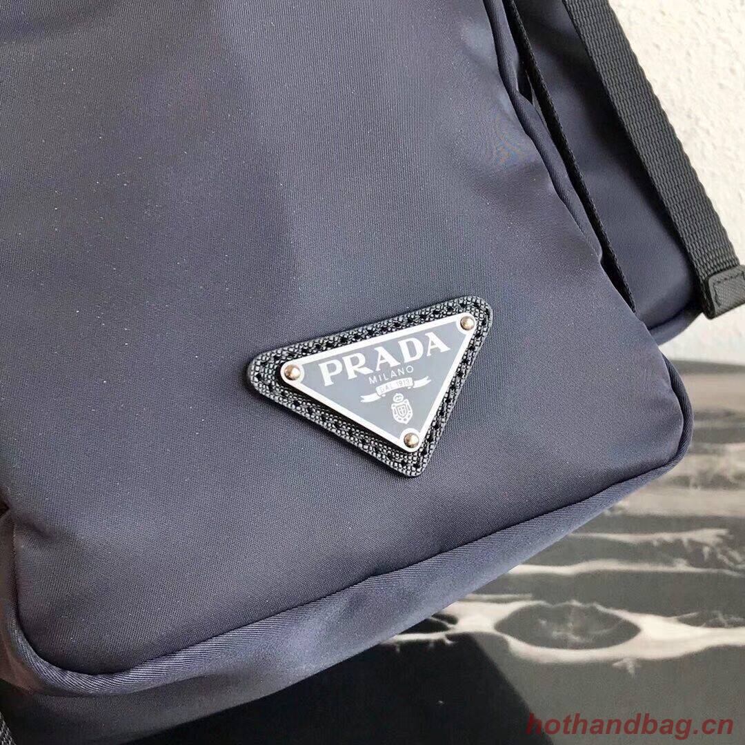 Prada Re-Nylon backpack 2VZ135 black&blue Prada Re-Nylon backpack 2VZ135 black&blue