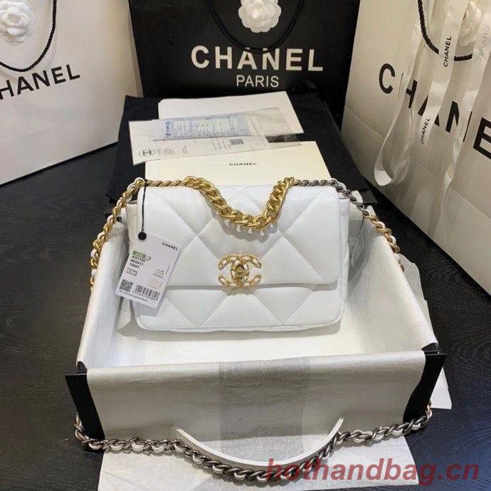 Chanel 19 flap bag AS1160 White Chanel 19 flap bag AS1160 White