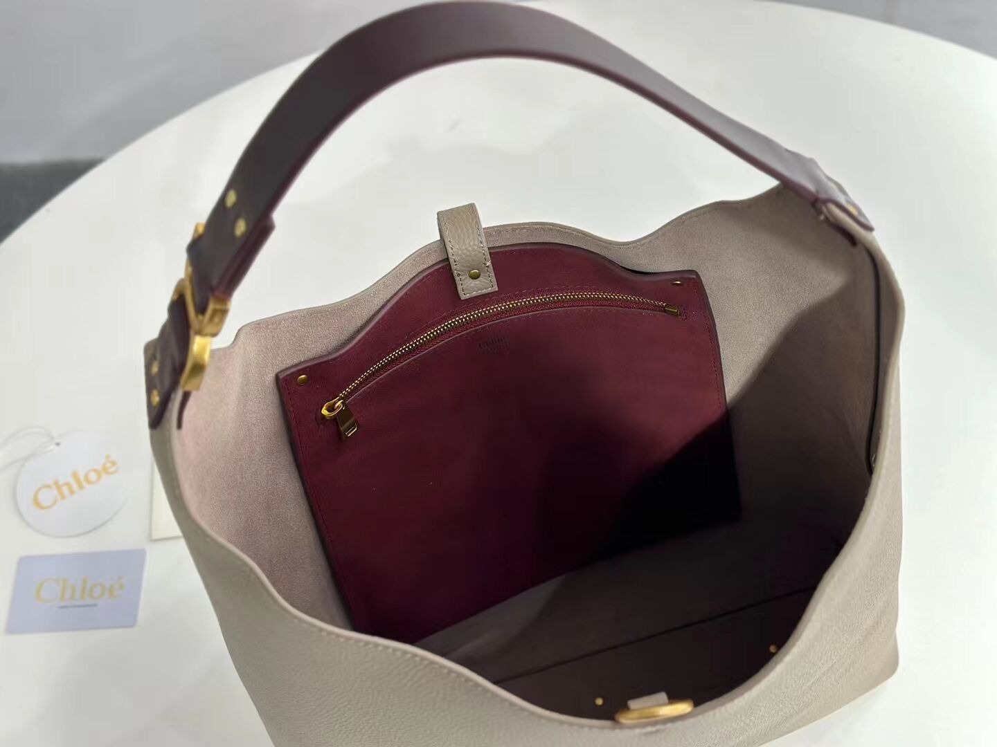 CHLOE leather shoulder bag CL224765 gray CHLOE leather shoulder bag CL224765 gray