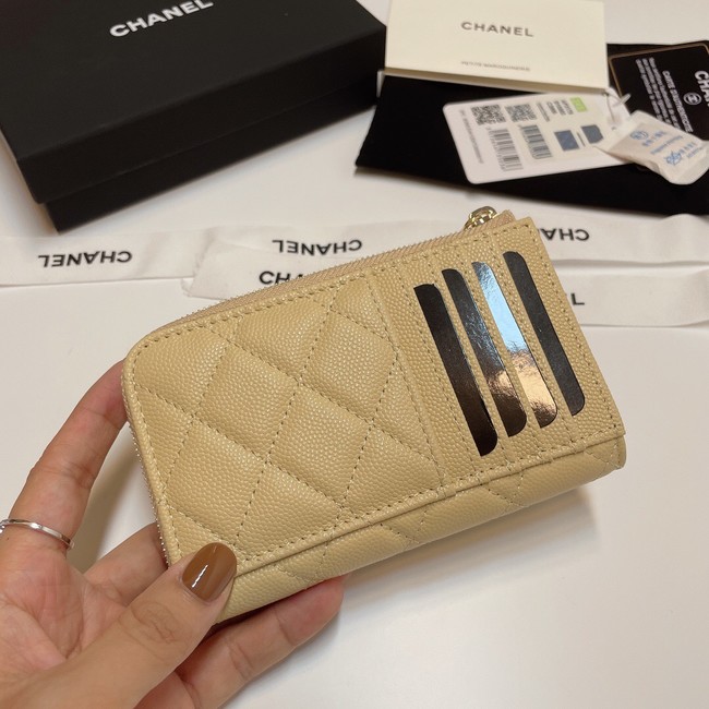 Chanel CLASSIC CARD HOLDER AP3179 apricot