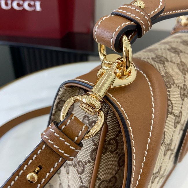 GUCCI BLONDIE SMALL TOP HANDLE BAG GG canvas 815714 Brown