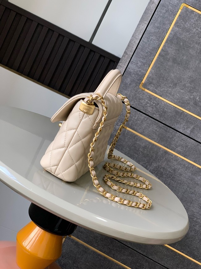 Chanel SMALL FLAP BAG WITH TOP HANDLE AS5355 Cream