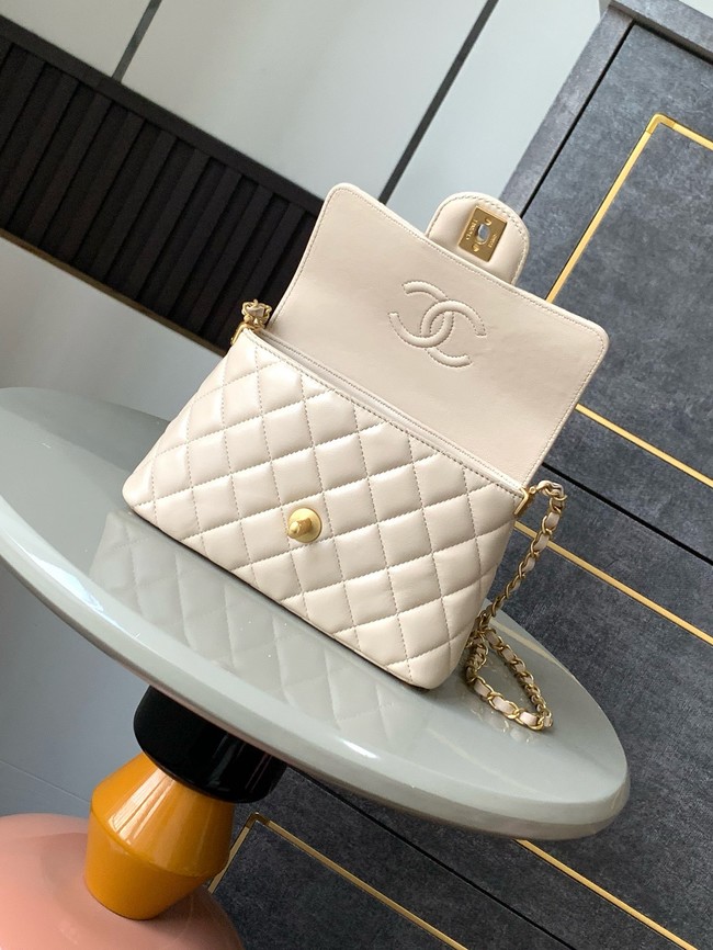 Chanel SMALL FLAP BAG WITH TOP HANDLE AS5355 Cream