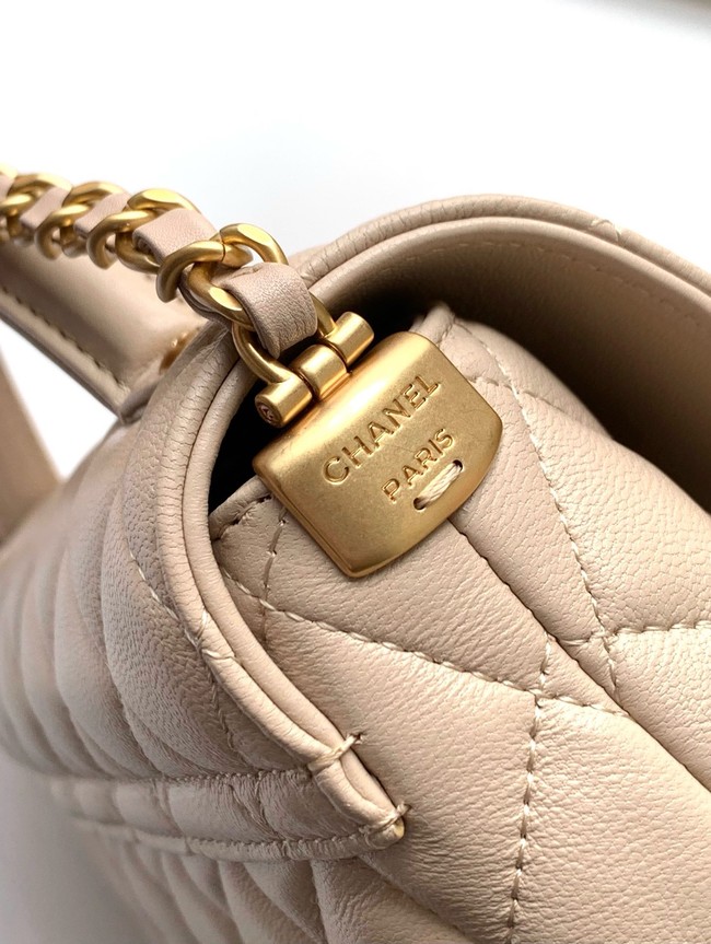 Chanel SMALL FLAP BAG WITH TOP HANDLE AS5356 Cream