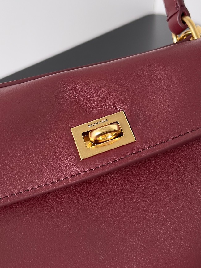 Balenciaga Rodeo Mini Handbag smooth calfskin 795456 Burgundy