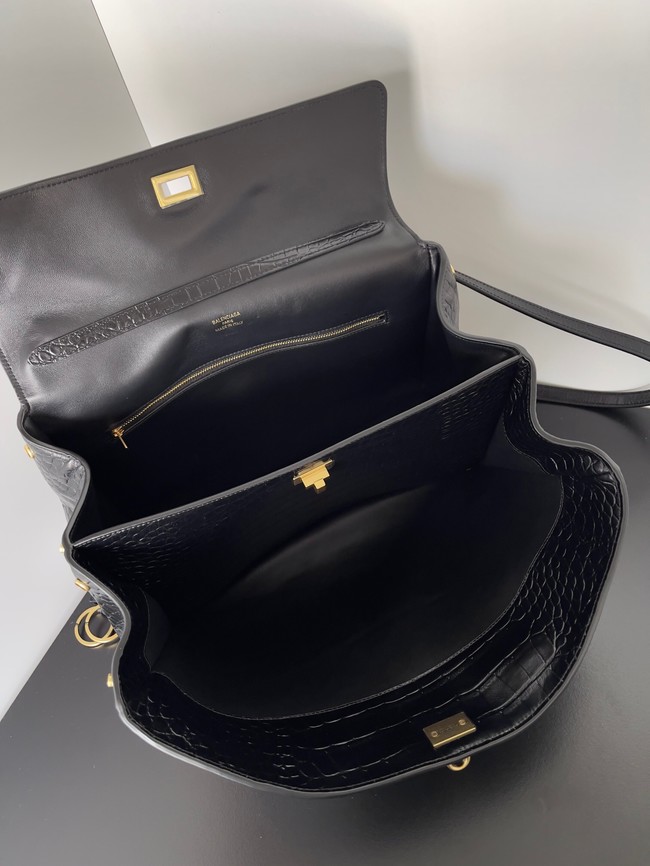 Balenciaga Rodeo Handbag Large crocodile skin 795458 black
