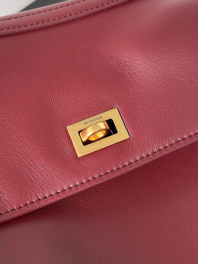 Balenciaga Rodeo Handbag Large smooth calfskin 795458 Burgundy
