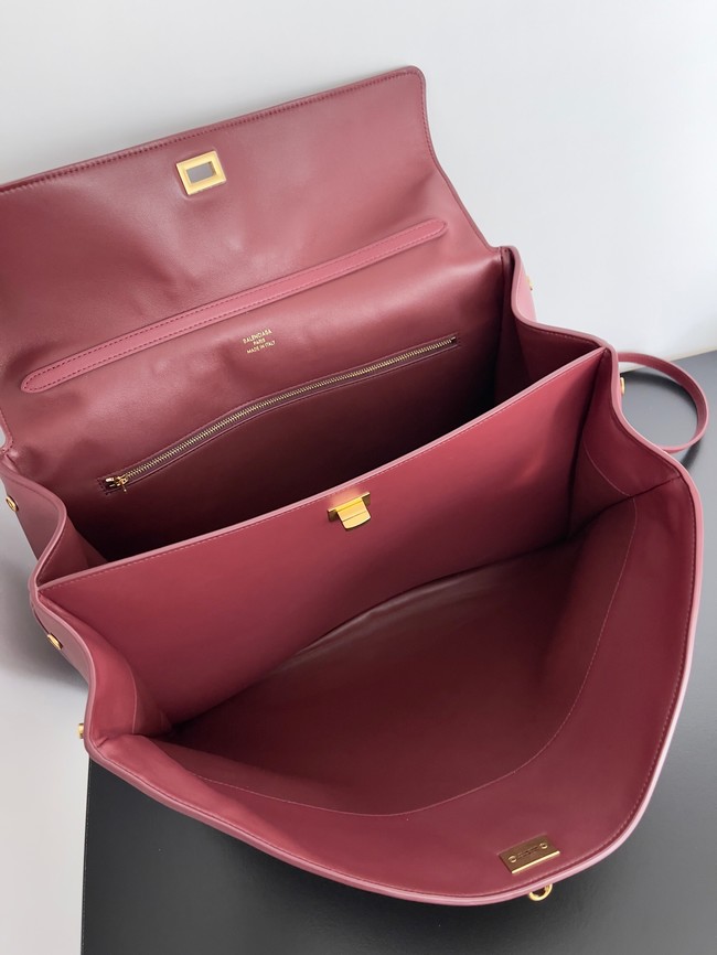 Balenciaga Rodeo Handbag Large smooth calfskin 795459 Burgundy