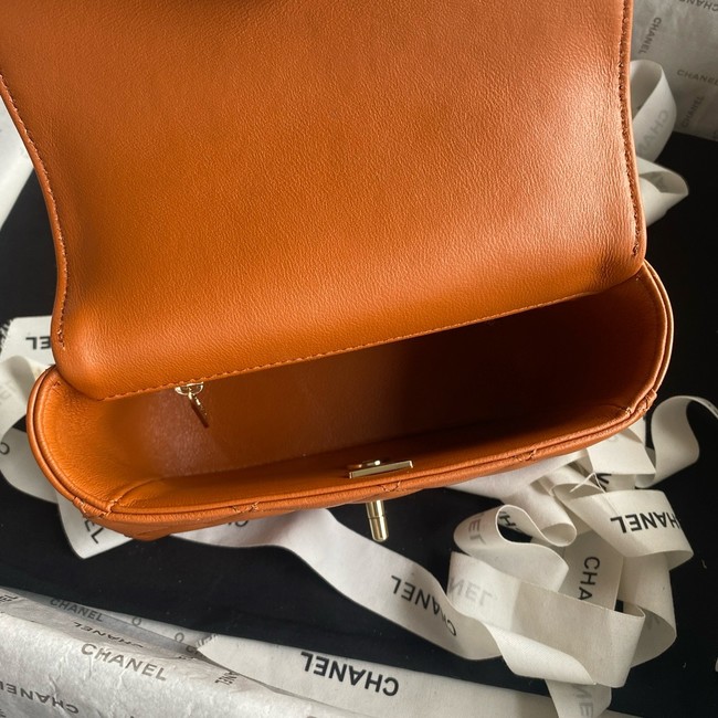 Chanel SMALL FLAP BAG WITH TOP HANDLE AS5111 Camel