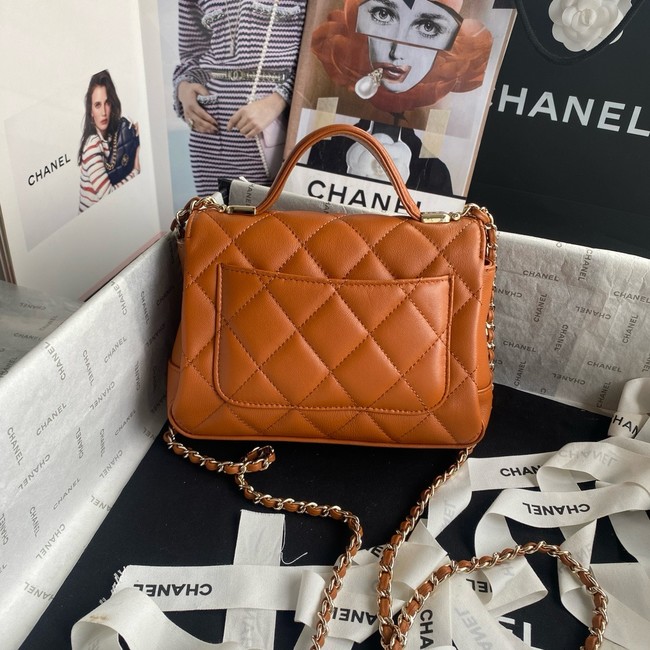 Chanel SMALL FLAP BAG WITH TOP HANDLE AS5111 Camel