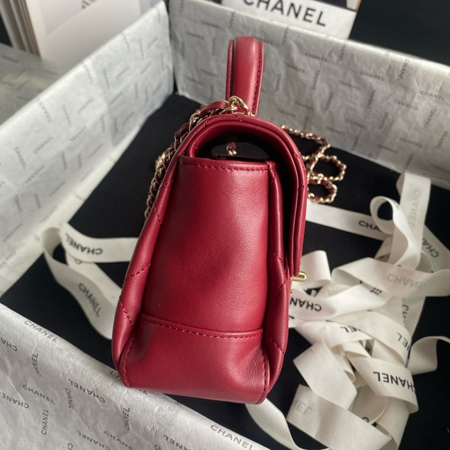 Chanel SMALL FLAP BAG WITH TOP HANDLE AS5111 red