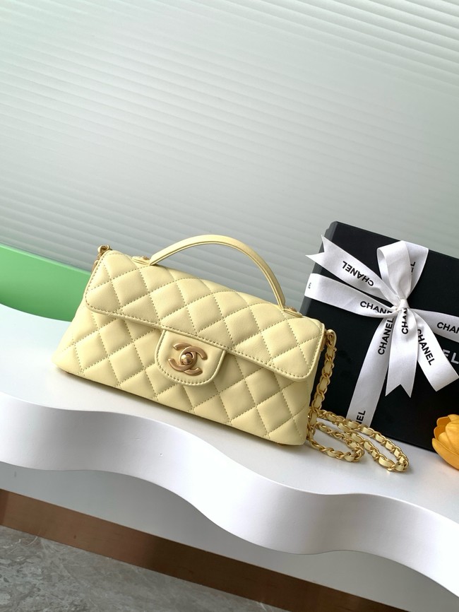 Chanel MINI FLAP BAG WITH TOP HANDLE AS5354 LIGHT YELLOW