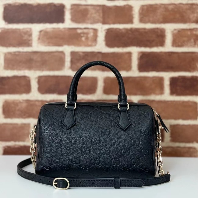 GUCCI GG EMBLEM MEDIUM BOSTON BAG 815255 black