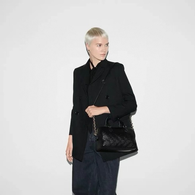 GUCCI GG EMBLEM MEDIUM BOSTON BAG 815255 black