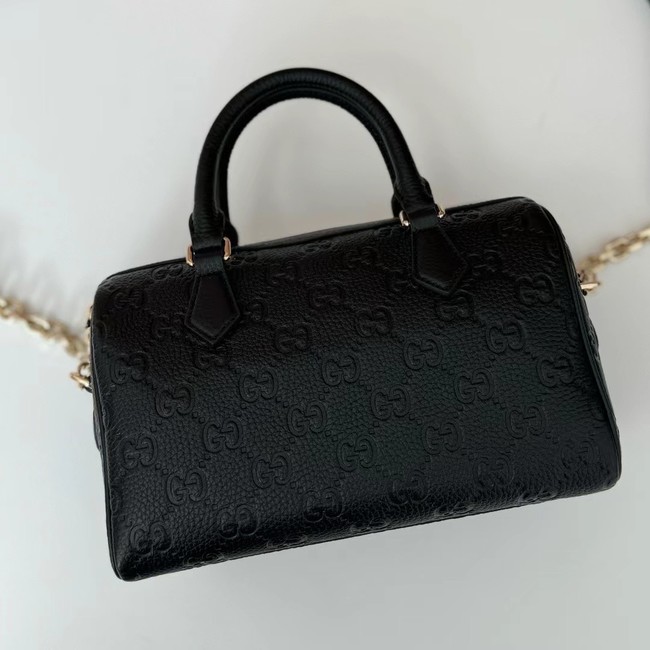 GUCCI GG EMBLEM MEDIUM BOSTON BAG 815255 black