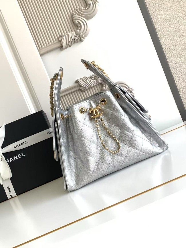 CHANEL 25 SMALL HANDBAG AS5293 Silvery