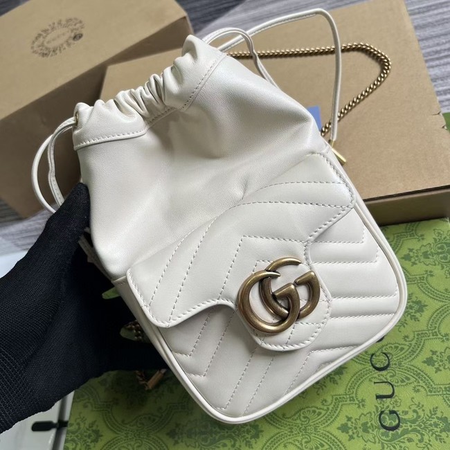 GUCCI GG MARMONT MINI SHOULDER BAG 746433 white
