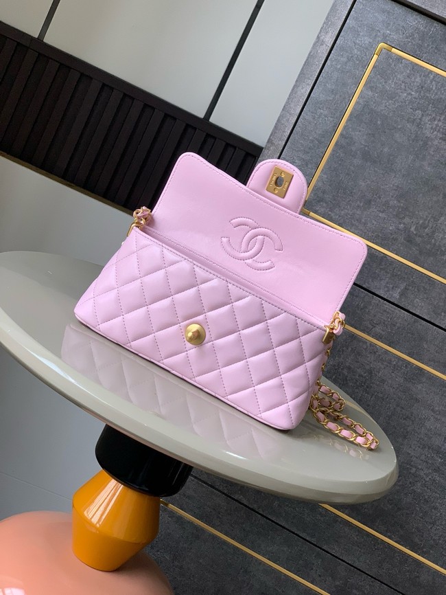 Chanel MINI FLAP BAG WITH TOP HANDLE AS5354 pink
