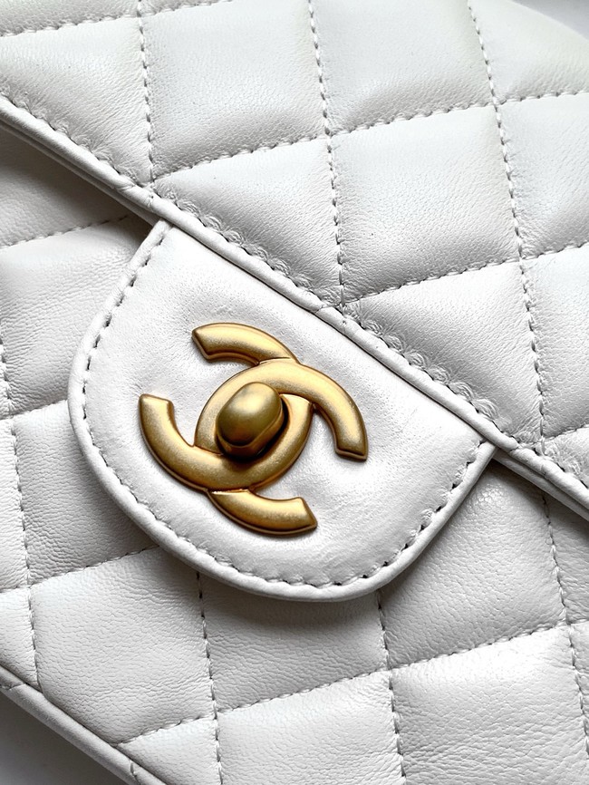 Chanel MINI FLAP BAG WITH TOP HANDLE AS5354 white