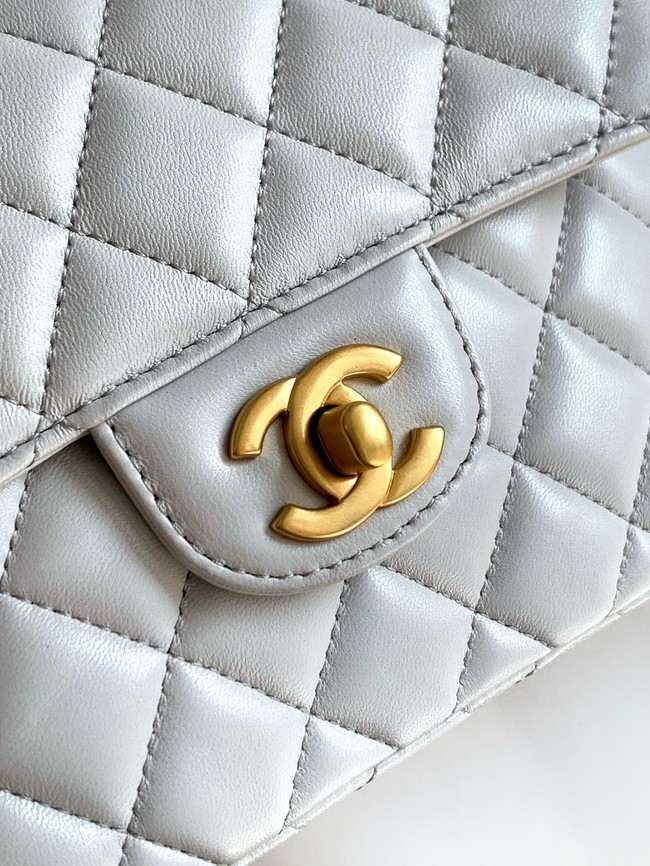 Chanel SMALL FLAP BAG WITH TOP HANDLE AS5356 light gray