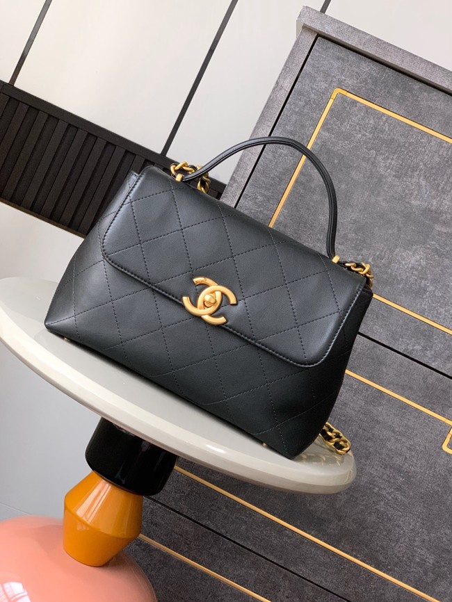 Chanel SMALL FLAP BAG WITH TOP HANDLE AS5467 BLACK