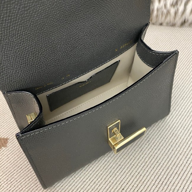 Valextra Iside Top Handle Mini Bag 00359 Steel gray