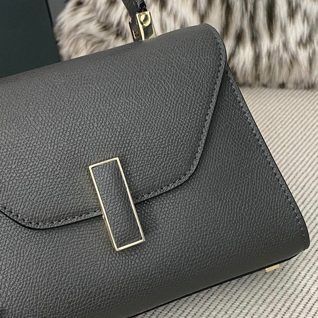 Valextra Iside Top Handle Mini Bag 00359 Steel gray