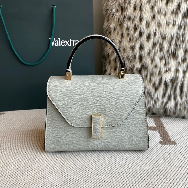 Valextra Iside Top Handle Mini Bag 00359 light gray