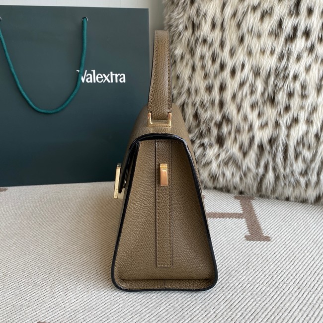 Valextra Iside Top Handle Mini Bag 00360 DARK BROWN