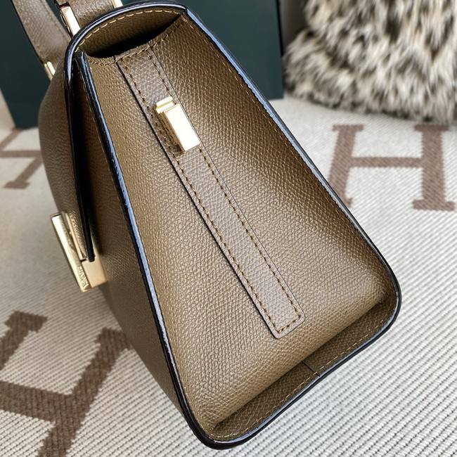 Valextra Iside Top Handle Mini Bag 00360 DARK BROWN