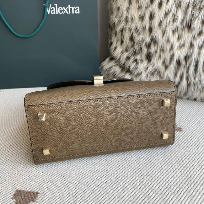 Valextra Iside Top Handle Mini Bag 00360 DARK BROWN