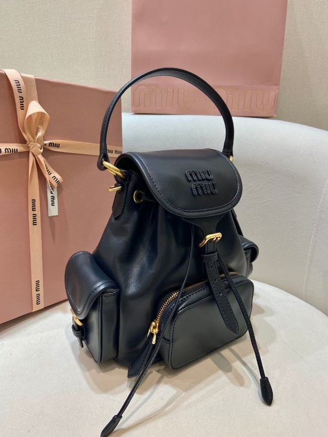 MIUMIU Cowhide backpack 5BZ043 black