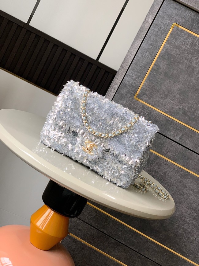Chanel FLAP BAG AS4561 Silvery