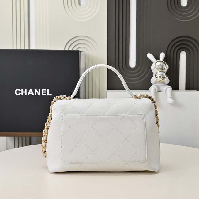 Chanel Medium FLAP BAG WITH TOP HANDLE AS5447 WHITE