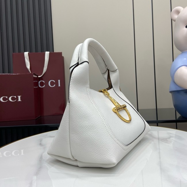 GUCCI SOFTBIT MEDIUM TOP HANDLE BAG 837467 White