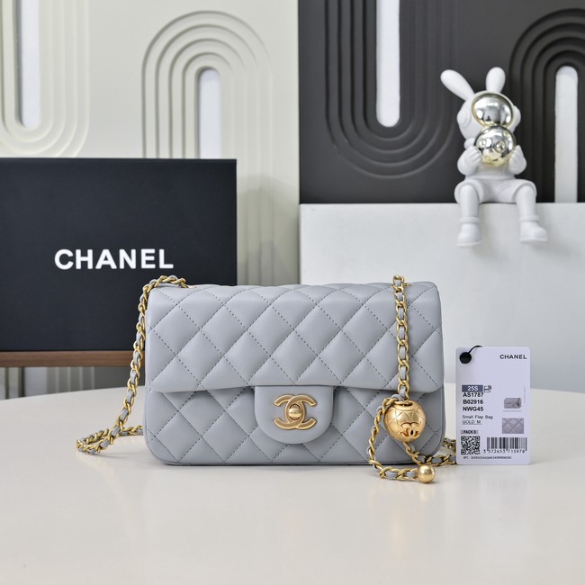 Chanel SMALL FLAP BAG AS1787 light gray