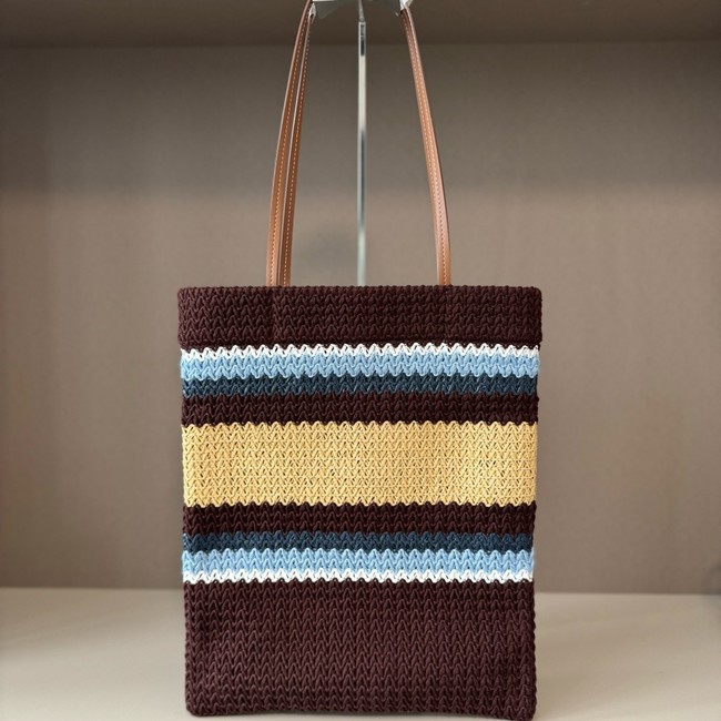 miumiu Raffia effect woven tote bag 5BG248-5
