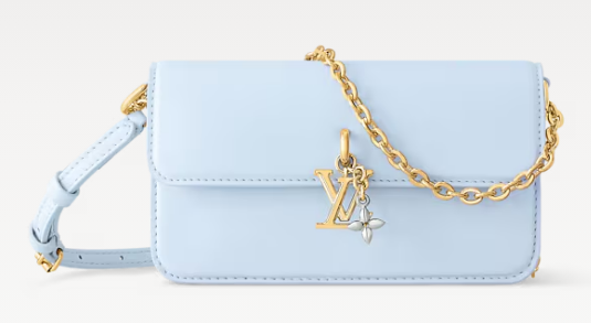 Louis Vuitton NEW Wallet On Chain LV Bloom M14581 Azur