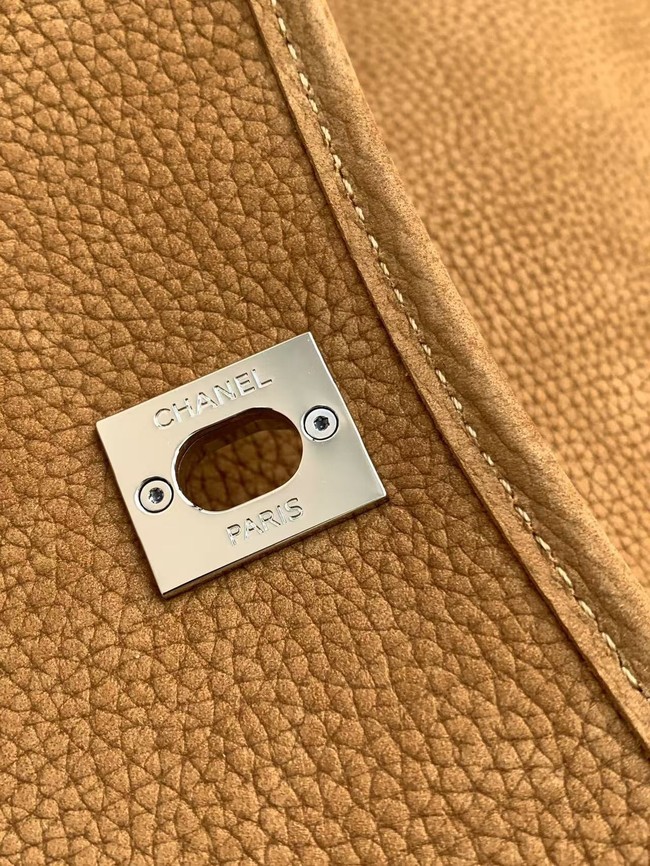 Chanel MAXI FLAP BAG Shoulder Bag AS6068 tan