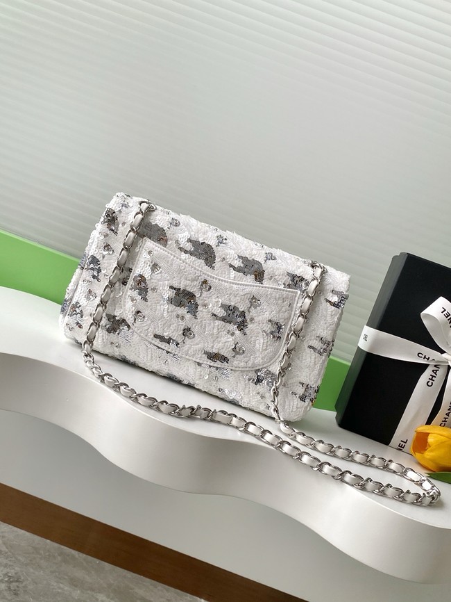 CHANEL Classic 11.12 Handbag A01112 Silver