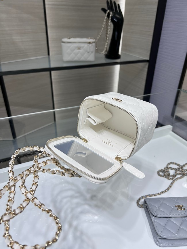 CHANEL Classic Small Vanity with Chain AP1340 white