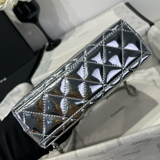 Chanel MINI SHOPPING BAG Patent leather AS4416 Silver