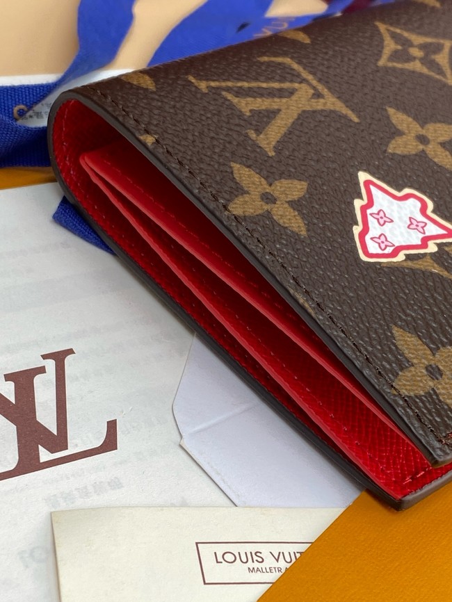 Louis Vuitton Passport Cover M14877 brown&red