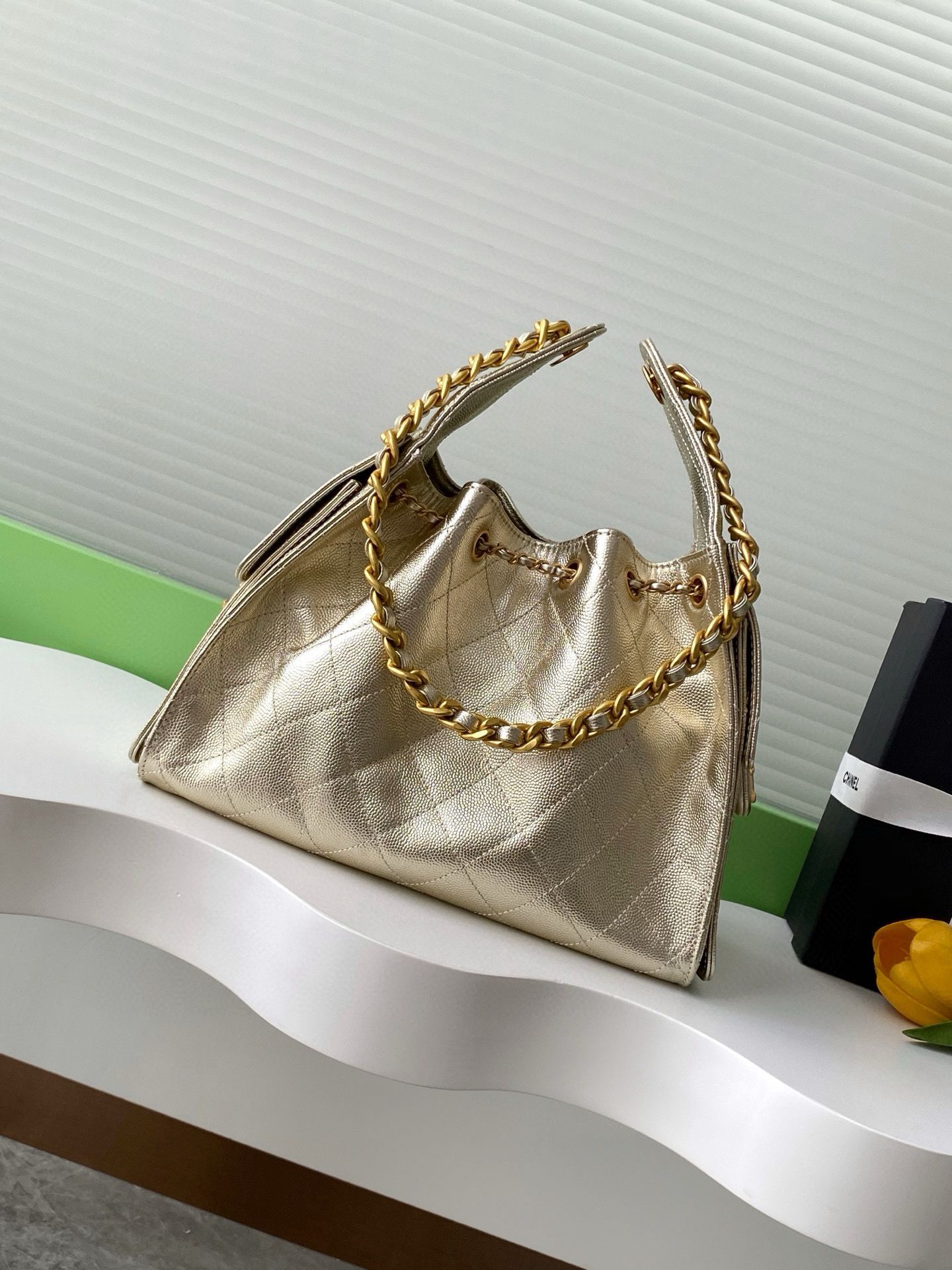 CHANEL 25 SMALL HANDBAG AS5293 Gold