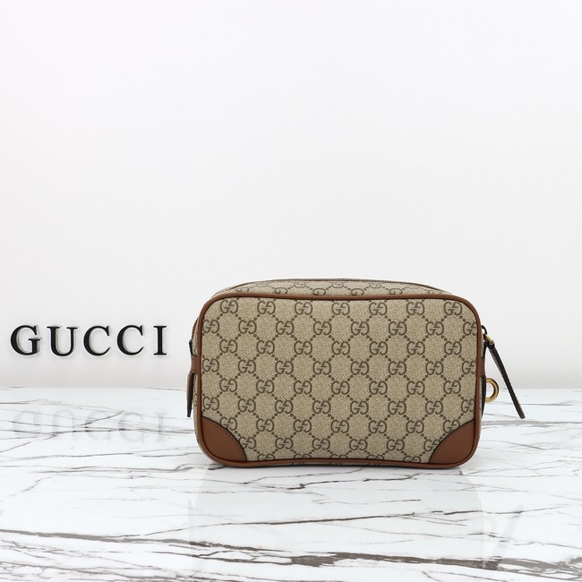 GUCCI Supreme canvas Clutche 821164 brown
