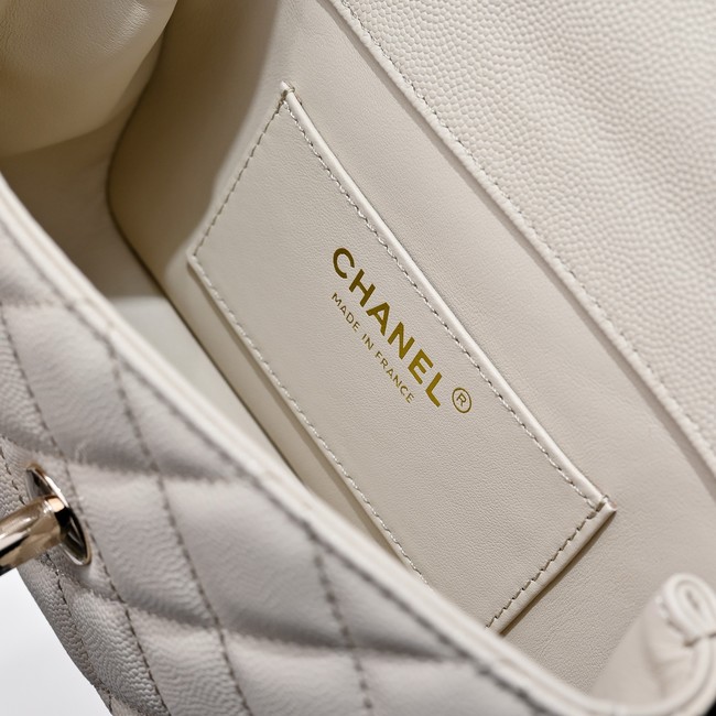 Chanel MINI FLAP BAG CLUTCH WITH CHAIN Gold-Tone Metal AS4591 Beige