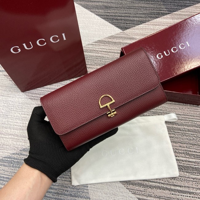 Gucci Softbit continental wallet 828147 Rosso Ancora red